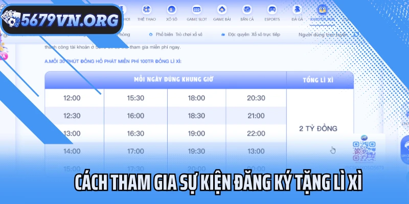 Cách tham gia sự kiện đăng ký tặng lì xì