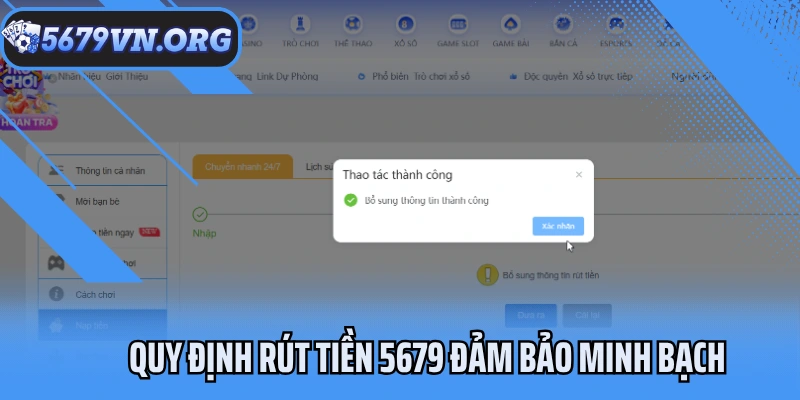 Quy định rút tiền 5679 đảm bảo minh bạch